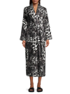 Natori Women's Chestnut Leopard Print Plush Robe In Black White