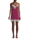 Natori Women's Enchant Floral Lace Chemise In Maroon