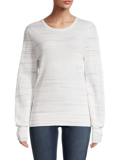 Calvin Klein Women's Knit Spade-dye Sweater In White Cloud