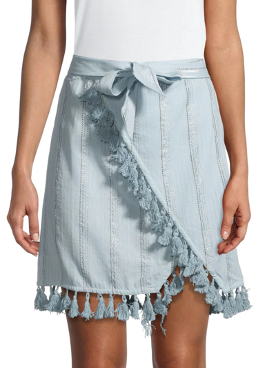 Raga Women's Skyla Waist-tie Tassel Skirt In Blue Sky