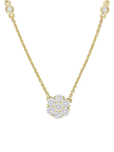 Saks Fifth Avenue Women's 14k Yellow Gold & 0.49 Tcw Diamond Station Pendant Necklace