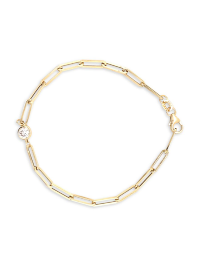 Saks Fifth Avenue Women's 14k Yellow Gold & 0.33 Tcw Diamond Paperclip Bracelet