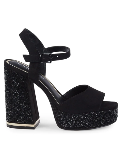 Kenneth Cole Women's Dolly Ankle Strap Platform Heeled Sandals In Black