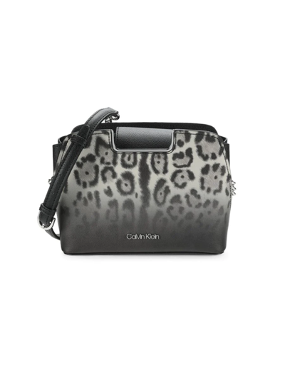 Calvin Klein Women's Finley Printed Crossbody Bag In Snow Leopard
