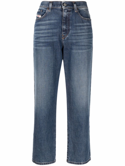 Diesel 2016 D-air Mid-rise Cropped Jeans In Blau