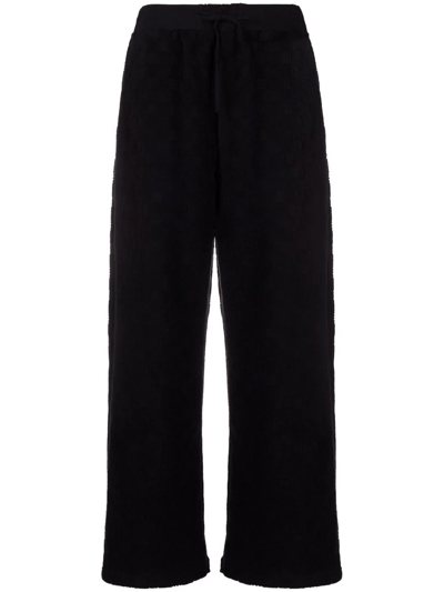 Ambush Monogram Jacquard Wide-leg Trousers In Black