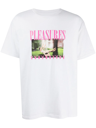 Pleasures Swing Cotton T-shirt In Weiss