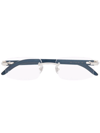 Cartier Rimless Square-frame Glasses In Blau