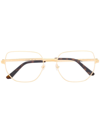 Cartier Tortoiseshell-effect Oversize-frame Glasses In Gold
