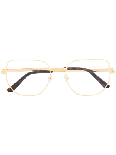 Cartier Tortoiseshell-effect Oversize-frame Glasses In Gold