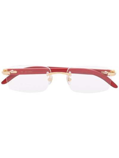 Cartier Rimless Square-frame Glasses In Schwarz