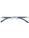 Cartier Rimless Square-frame Glasses In Blau