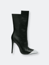 London Rag Twitch Silver Dip Stiletto Boot In Black