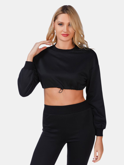 London Rag Stay Snug Cropped Sweatshirt In Black