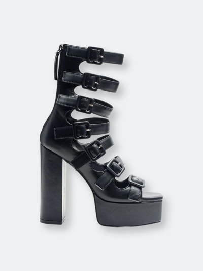 London Rag Sarouchi Caged High Heel Buckled Sandal In Black