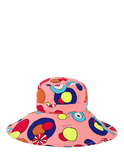 Marni Kids Hat For Girls In Fuchsia