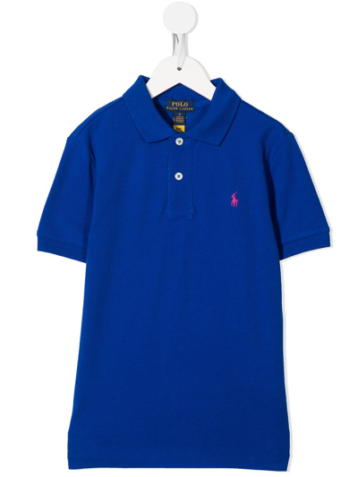 Ralph Lauren Kids' Cotton Short-sleeve Polo-shirt In Blue