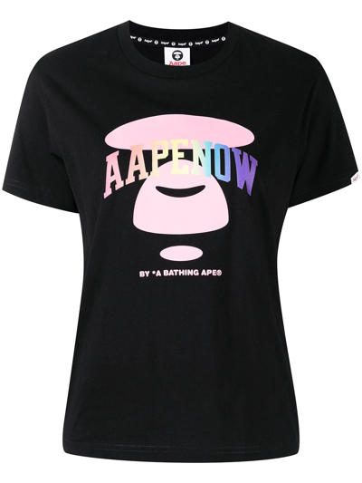 Aape By A Bathing Ape Aapenow Logo-print T-shirt In Black