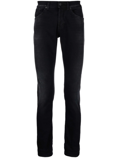 Dondup Slim-cut Denim Jeans In Schwarz