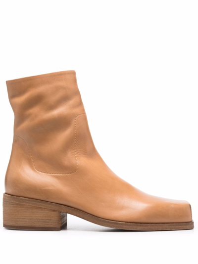 Marsèll Cassello Leather Ankle Boots In Braun