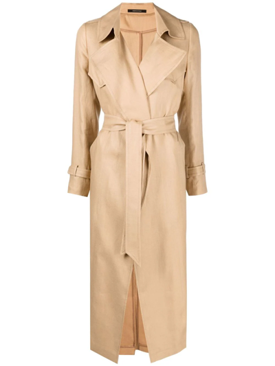 Tagliatore Carola Tie-fastening Trench Coat In Nude