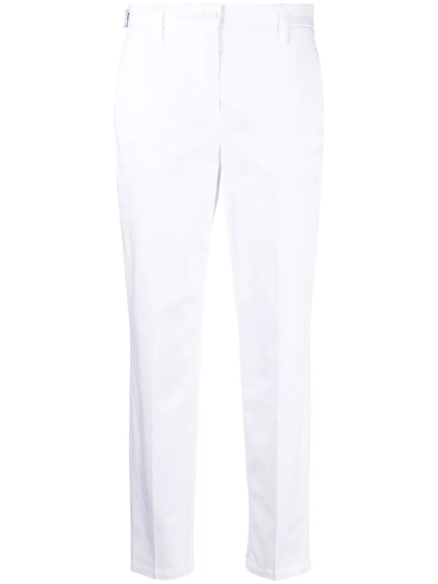 Jacob Cohen Stretch-cotton Tapered Chinos In Weiss