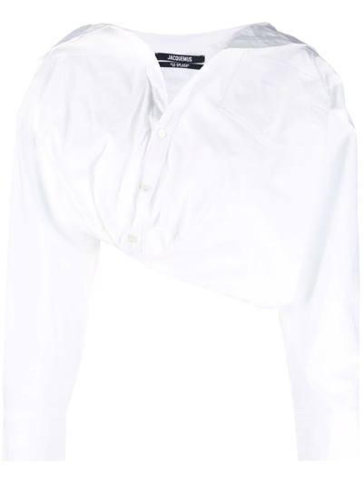 Jacquemus Mejean Cropped Shirt In Weiss