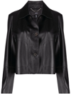 Arma Button-up Leather Jacket In Schwarz