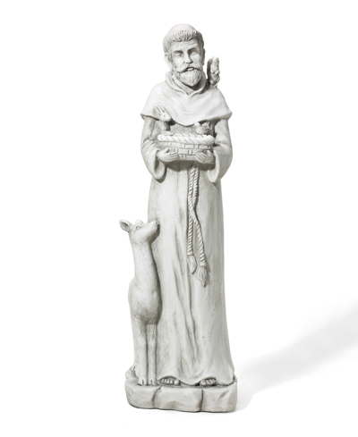 Glitzhome St. Francis Garden Statue Feeds Animals In Sand