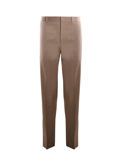 Jil Sander High Waist Tailored Trousers In Brown