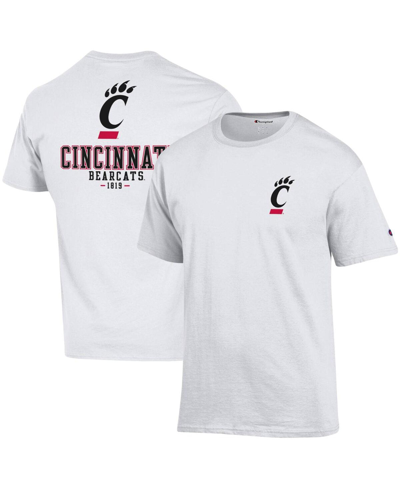 Champion Men's  White Cincinnati Bearcats Stack 2-hit T-shirt