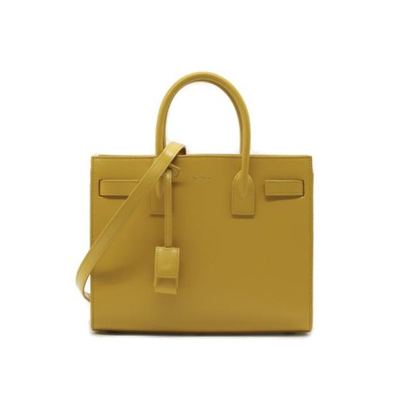 Saint Laurent Sac De Jour Logo Detailed Tote Bag In Yellow