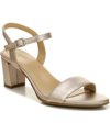 Naturalizer Vera Womens Leather Open Toe Dress Sandals In Warm Silver Faux Leather