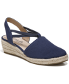 Lifestride Katrina Espadrille Slingback Wedge Pump In Navy Canvas