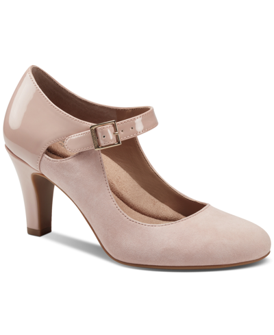 Giani Bernini Velmah Memory Foam Mary Jane Pumps, Created For Macy's Women's Shoes In Taupe Leather