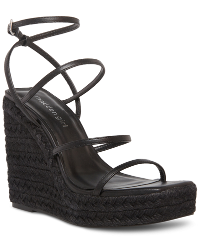 Madden Girl Hillarie Strappy Espadrille Wedge Sandals In Black | ModeSens