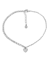And Now This Chain Heart Charm Anklet In Silver Plate In Silver