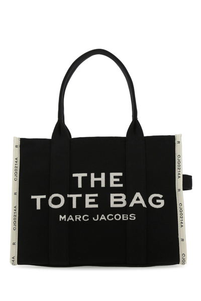 Marc Jacobs Black Canvas The Tote Shopping Bag Black  Donna Tu