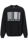 Vtmnts Bar-code Print Sweatshirt In Black,white