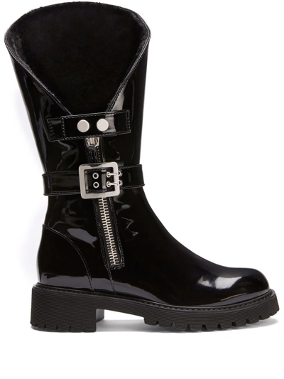 Giuseppe Zanotti Rain 漆皮中筒靴 In Black