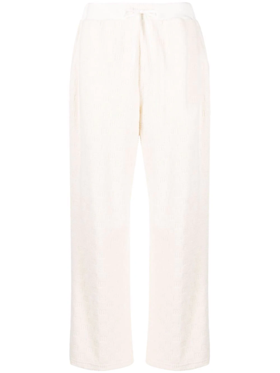 Ambush Monogram-pattern Terrycloth Wide-leg Trousers In Neutrals