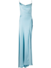 Jonathan Simkhai Finley Satin-finish Evening Gown In Lichen