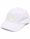 Msgm Logo Cotton Canvas Baseball Hat In White