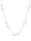 POPPY FINCH 14KT YELLOW GOLD BAROQUE PEARL SPACED NECKLACE