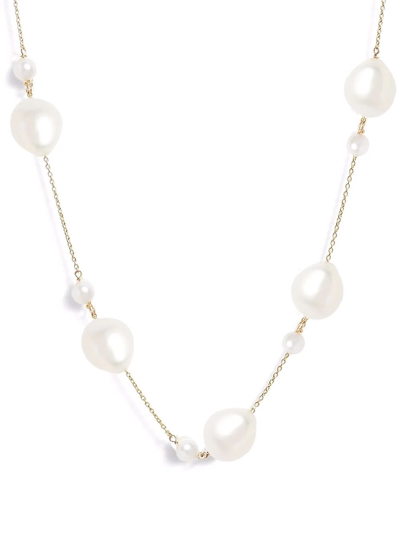 Poppy Finch 14kt Yellow Gold Two Size Pearl Necklace