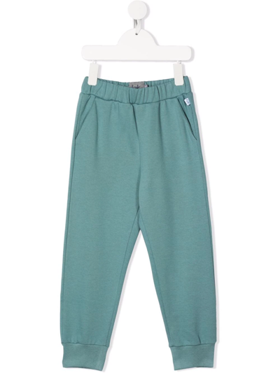 Il Gufo Kids' Cotton Tapered Joggers In Green