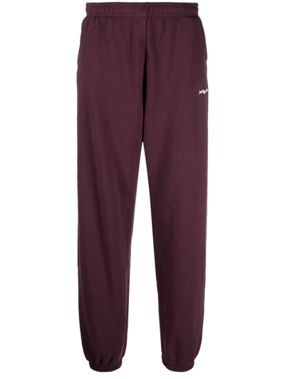 Sporty And Rich Logo-print Cotton Track Pants In Red