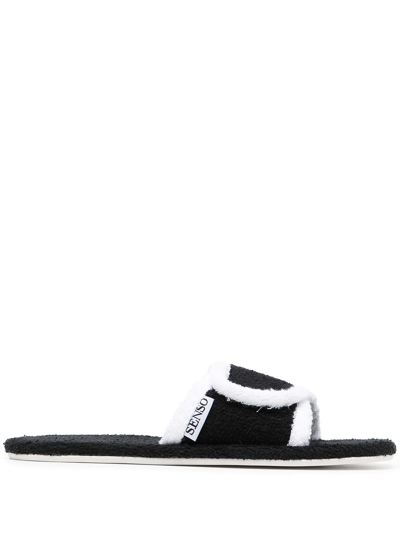 Senso Iris Towelling Sandals In Black