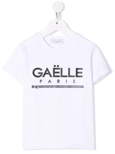 Gaelle Paris Kids' Logo-print Cotton T-shirt In White
