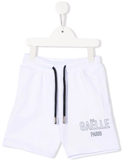 Gaelle Paris Kids' Logo-print Elasticated Shorts In White